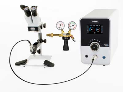 Lampert PUK 6.1 TIG Welder With Sm6 X10 Magnification Microscope And    Argon Regulator