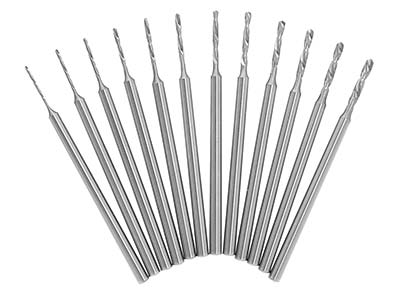 Busch 203 HSS Shank Drill Set Of   12, 0.5mm - 1.6mm