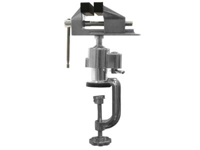 Bench Vice, Swivel Action With     Rubber Jaws And G Clamp
