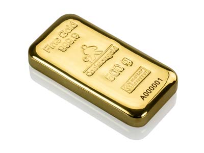 Fine Gold Bar 500gm Cast UK Design  With A Serial Number, 100 Recycled Gold