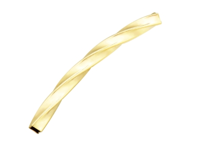 Gold Filled Square Tube Twisted    Curved Spacer 30mm Pack of 5