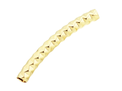 Gold Filled Round Tube Hammered    Curved Spacer 30mm Pack of 5