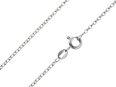 Sterling Silver 1.7mm Oval Belcher Chain 1845cm Unhallmarked 100   Recycled Silver